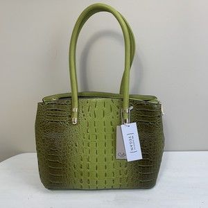 NWT Calin Collection Vegan Green Gator Purse W/ Extra Straps